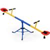 HOMASIS Dondolo per bambini a 2 posti, Sottoposto da esterno con girevole a 360° e chiavistello per le gambe, fino a 60 kg di carico, dondolo per bambini dai 3 agli 8 anni, 182 x 29 x 86 cm, colorato