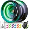 MAGICYOYO Crystal Yoyo K2, JoJo professionale per bambini e principianti | Magic JoJo a vuoto e cuscinetto a sfera, Trick JoJo per Responsive e Inresponsive, con 12 corde, valigetta, accessori