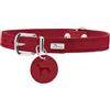 HUNTER AALBORG - Collare per cani, in pelle, semplice, resistente, confortevole, 60 l, colore: Rosso