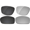 LenzReborn Lente polarizzata di ricambio per occhiali da sole Oakley Fives Squared - Altre opzioni, nero scuro + grigio argento, Taglia unica