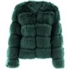 PengGengA Giacca da Donna in Morbida Pelliccia Sintetica, Caldo Cappotto Shaggy Corto Ecopelliccia Parka - Scuro Verde, M