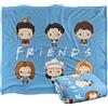 LOGOVISION Friends Chibi Characters Coperta super morbida al tatto setoso - 152 x 127 cm