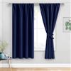 JIUZHEN Rosette - Tende oscuranti per camera da letto, isolamento termico, con tasca per asta, per soggiorno, set di 2 pannelli con fermatende, 106 x 160 cm di lunghezza, blu navy