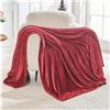 GC GAVENO CAVAILIA Coperta in pile Sherpa, per letto singolo, 130 x 150 cm, in flanella, tinta unita, bordeaux
