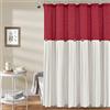 Lush Decor Linen - Bottone Shower Curtain, 72 x 72, rosso e bianco