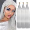 Locescsoc 28 Inch Straight Hair Extensions 150g 3 Packs Bone Straight Braiding Hair, Soft Synthetic Bundles Crochet Braids Hair Bundles for Braiding (Grey#, 28 Inch 3 Packs)