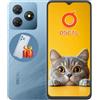 OSCAL Flat 2C Smartphone 2025 Android 14 64GB+6GB 2TB-TF, 6.56 HD+ Telefono Cellulare Octa Core, 5000mAh, 13MP+8MP Smartphone Offerta, 4G Dual SIM Cellulari 3 Slot/Face ID/OTG/GPS/3.5mm Jack Blu