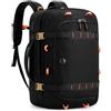Tolaccea Zaino da Viaggio Espandibile 45L-50L, Zaini Aereo Bagaglio a Mano Adatto alla TSA, Zaino Porta PC 17.3, Grande Zaini Uomo Donna per Viaggi d'Affari e Weekender, Nero