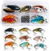 Realure 9 Pezzi Mini Wobbler Kit, Esche per Minnow con Girelle da Pesca Rotolanti, Crankbait da 4,5 cm 3,5 g con Ami Alti, Esche da Pesca per Trota d'Acqua Dolce Acqua Salata Persico Cavedano
