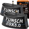 YunSCM 2Pcs 76/90-406 20 pollice Camere d'aria 20X3.0/3.50 AV48mm valve Compatibile 20 pollice Bicicletta elettrica Camere d'aria 20X3.0 20X3.20 20X3.30 20X3.50