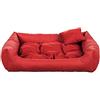 gutekissen® Letto per Cani in Ecopelle Divano per Cani Cuscino per Cani Cuscino in Ecopelle per Cani - Materiali durevoli e Alta qualità EKO (XS - 55x45, Rosso)