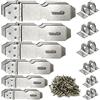 Jiehaojia 12 pezzi in acciaio inox lucchetto Hasp porta Hasp chiusura a scatto serratura di sicurezza Hasp Lock 6 dimensioni con 82 viti