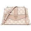 GUESS Borsetta a tracolla logata Dorys con patta e manico in catena Beige Beige Sand logo