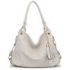NICOLE & DORIS Borsa Donna Borse a Spalla Grande Borse a Tracolla Elegante Borse Tote Leggera Borsetta Pelle Morbida Moda Borsa Delle Signore Casuale con Nappa Beige