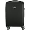 Princess Traveller PT01 Deluxe - Realizzato con materiali riciclati - 7 colori e 3 dimensioni - 4 doppie ruote girevoli - Serratura TSA incassata, Pitch Nero, Händgepack, Trolley rigido con ruote