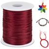 LEREATI 1.5mm Filo Nylon per Braccialetti, 100m Cordoncino per Braccialetti Coda di Topo Cordoncino Natalizio, Macrame Corda per Collane Perline Gioielli Fai da Te (Rosso Vino)