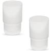 Gedotec Bicchiere portaspazzolino | bagno Ø 6,7 cm | 2 pezzi | Portaspazzolino in vetro satinato | bicchiere per spazzolini da denti di ricambio per montaggio a parete 200 ml | vetro spazzolini da