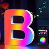 Cpeelsdo Lettere Luminoso APP Controllo, RGB Luci LED di Lettera Alfabeto con USB, Figura a Lettere Luce per Decorazione e Atmosfera, Luci Notturne Scrivania, Compleanni, Matrimoni, Vetrine - B
