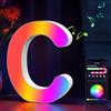 Cpeelsdo Lettere Luminoso APP Controllo, RGB Luci LED di Lettera Alfabeto con USB, Figura a Lettere Luce per Decorazione e Atmosfera, Luci Notturne Scrivania, Compleanni, Matrimoni, Vetrine - C