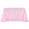 BrillShine Tovaglia Rettangolare in Raso 228 x 228 cm DIY Tovaglia Idrorepellente Viene Fornito con Fiocco e perle Lavabile per Compleanno Matrimonio Giardino Esterno Feste Rosa Chiaro