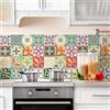 RE-COVERTILES - Adesivi per Piastrelle Bagno e Cucina 10 Pz 20x20 cm - PS00049 Decorazione murale in PVC Impermeabile mattonelle Mosaico Stile cementine Azulejos