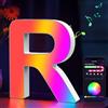 Cpeelsdo Lettere Luminoso APP Controllo, RGB Luci LED di Lettera Alfabeto con USB, Figura a Lettere Luce per Decorazione e Atmosfera, Luci Notturne Scrivania, Compleanni, Matrimoni, Vetrine - R