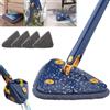 Eevhrqw Lavapavimenti con base girevole a 360° e manico telescopico,pulisci pavimenti,Tile Wall Mop Self Drip Free Mop+ 4 Refills 360 Degree Rotating Mop Triangular Floor Mop Rotary Mop Microfiber Mop