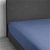 Daunen Step Vivacolor Lenzuolo con gli angoli elastici | Blu 140-160 x 200 cm - matrimoniale