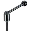 Halder 24440.0220 regolabile Leva/con vite di serraggio, Acciaio, opaco, D1 = 24 mm/D2 = M10/L1 = 16 mm/acciaio