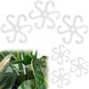 BOXOB 6pz Supporti per Steli di Piante, 2 Misure di Supporto per Steli di Piante da Appartamento in Acrilico con Fori Picchetti per Supporto di Piante Riutilizzabili Ganci Accessori (Trasparenti)