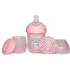Twistshake Pro Double Biberon Anticolico con Contenitore per Latte in Polvere - 180 ml | Capezzolo Simile al Seno in Silicone a Flusso Lento | Senza BPA | Adatto per Neonati (0+) | Rosa