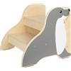 Small Foot Sgabello con gradini Foca Wildlife in Legno, Sgabello Stabile e Antiscivolo nel Design di foca, Fino a 150 kg, per Bambini dai 2 Anni, 12669