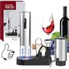 CIRCLE JOY Set Apribottiglie Elettrico 6 in 1 con Cavatappi Ricaricabile e Aeratore per vino, Tappo a vuoto, Tagliacapsule, Cavatappi Automatico per feste in casa e al bar