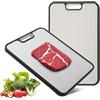 NISPOTDOR Taglieri in titanio per cucina, tagliere in titanio doppio lato, tagliere antiscivolo per carne, frutta, verdura, 38,6 x 26,4 cm