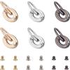 WADORN 3 Colori Occhielli in Metallo Viti Insieme, 6pcs Occhielli a Vite Anello Occhielli Borsa Manico Connettore Fibbia Borsa Anello Fai da Te Accessori per la Realizzazione di Borse, O Ring: 2.75cm