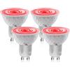 BrightArk GU10 Rosse LED Lampadine 5W, MR16 da Piazzatura Color Rosse 50W Sostituzione Halogena per MR16 GU10, 38 Gradi di Angolo di Fascia per Luci da Parete e Giardino, 4-Pezzi