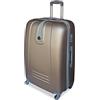 ORMI By DolceVitaRoma - Set 3 Valigie Trolley Rigido Piccolo Medio Grande 4 RUOTE Valigia in ABS (Bronzo)