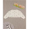 Prénatal Cardigan tricot bimba panna con ricami allover