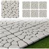 MAKA change your life quality MAKA Pavimento a Incastro per Esterno in Pietra, Piastrelle 30x30 cm Giardino a Incastro, Mattonelle Facili da Installare per Balcone, Terrazzo con Drenaggio Acqua (Bianco, 6 Piastrelle 0,5 mq)