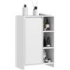 HOMCOM Mobiletto Bagno con 3 Ripiani Aperti e Armadietto a un'Anta, Mobile Bagno con Mensola Interna Regolabile, 53x30x80cm, Bianco