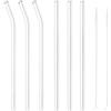 Paderno Set 6 Cannucce 2 Scovolini - 8x215 mm - 3 Cannucce Diritte - 3 Curve Vetro