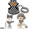 smalllee_lucky_store - Set con guinzaglio e Pettorina, per Gatti Piccoli e Cani di Taglia Media, Tessuto Morbido, in Nylon, Colore: Nero, Taglia M