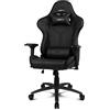 DRIFT GAMING DRIFT DR350 -DR350BK - Sedia da gioco professionale, ecopelle, braccioli 4D, ruote silenziose, pistone di classe 4, inclinazione, cuscino lombare/cervicale, colore nero