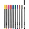 Idena 516113 - Fineliner in astuccio, larghezza linea 0,4 mm, 10 colori diversi, 1 set