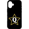 Just Letter Designs Lettera Q monogramma all'interno della stella gialla Custodia per iPhone 16