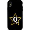Just Letter Designs Lettera Q monogramma all'interno della stella gialla Custodia per iPhone X/XS