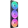 NZXT F420 RGB Core - Unità Ventola a Singolo Telaio da 420mm con 3 Ventole RGB da 140mm - Controllo Velocità e Illuminazione - Alta Pressione Statica e Flusso d'Aria - Nero