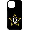 Just Letter Designs Lettera Q monogramma all'interno della stella gialla Custodia per iPhone 12 mini