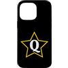 Just Letter Designs Lettera Q monogramma all'interno della stella gialla Custodia per iPhone 14 Pro Max