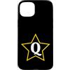 Just Letter Designs Lettera Q monogramma all'interno della stella gialla Custodia per iPhone 15 Plus